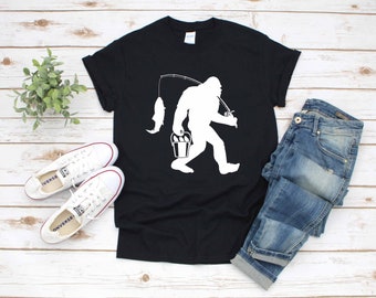 Bigfoot Fishing Sasquatch | T-Shirt | Tank Top | Hoodie |  Hoodie | Long Sleeve |  Apparel Gift