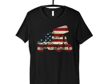 Sprint Car USA Shirt, American Flag Sprint Cars T-Shirt, Sprint Car Racing Tee, Kids TShirt, Hoodie, Long Sleeve, Sweatshirt, Tank Top