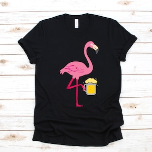 Funny Flamingo Beer T-Shirt, Cute Flamingo Tank Top, Craft Brewery Women&#39;s Tee, Hoodie, Sweatshirt, Long Sleeve, Hoodie, Apparel Gift