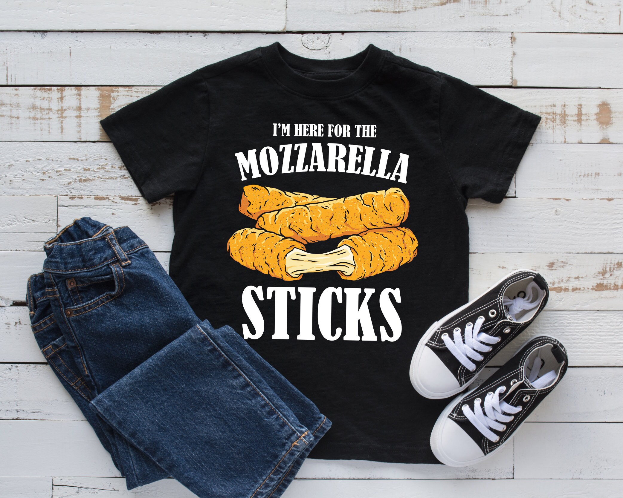 Here for the Mozzarella Sticks T-shirt, Cheese Kids Tee, Tank Top
