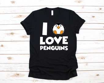 Cute I Love Penguins Shirt | Penguin T-Shirt | Long Sleeve | Sweatshirt | Child  Hoodie | Tank Top