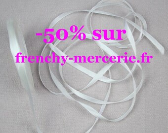 Ruban Satin uni 6mm - Blanc