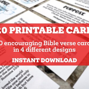 Lembre-os, download instantâneo de cartões de versículos bíblicos, 120 cartões de escrituras para impressão, afirmação de incentivo, download em PDF das escrituras, lembre-os