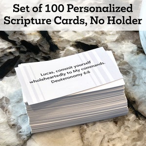 Stripe Gray 100 Personalized Scripture Card Without Card Holder Personalize Bible Verse Card Scripture Gift Custom Prayer Card Encouragement