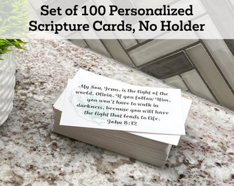 Poppy 100 Personalized Scripture Card Without Card Holder Personalize Bible Verse Card Scripture Gift Custom Prayer Card Gift Devotional