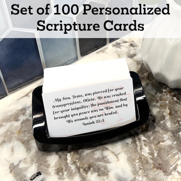 Lily Personalized Scripture Card 100 Personalize Bible Verse Card Scripture Gift Custom Prayer Card Inspirational Devotional Encouragement