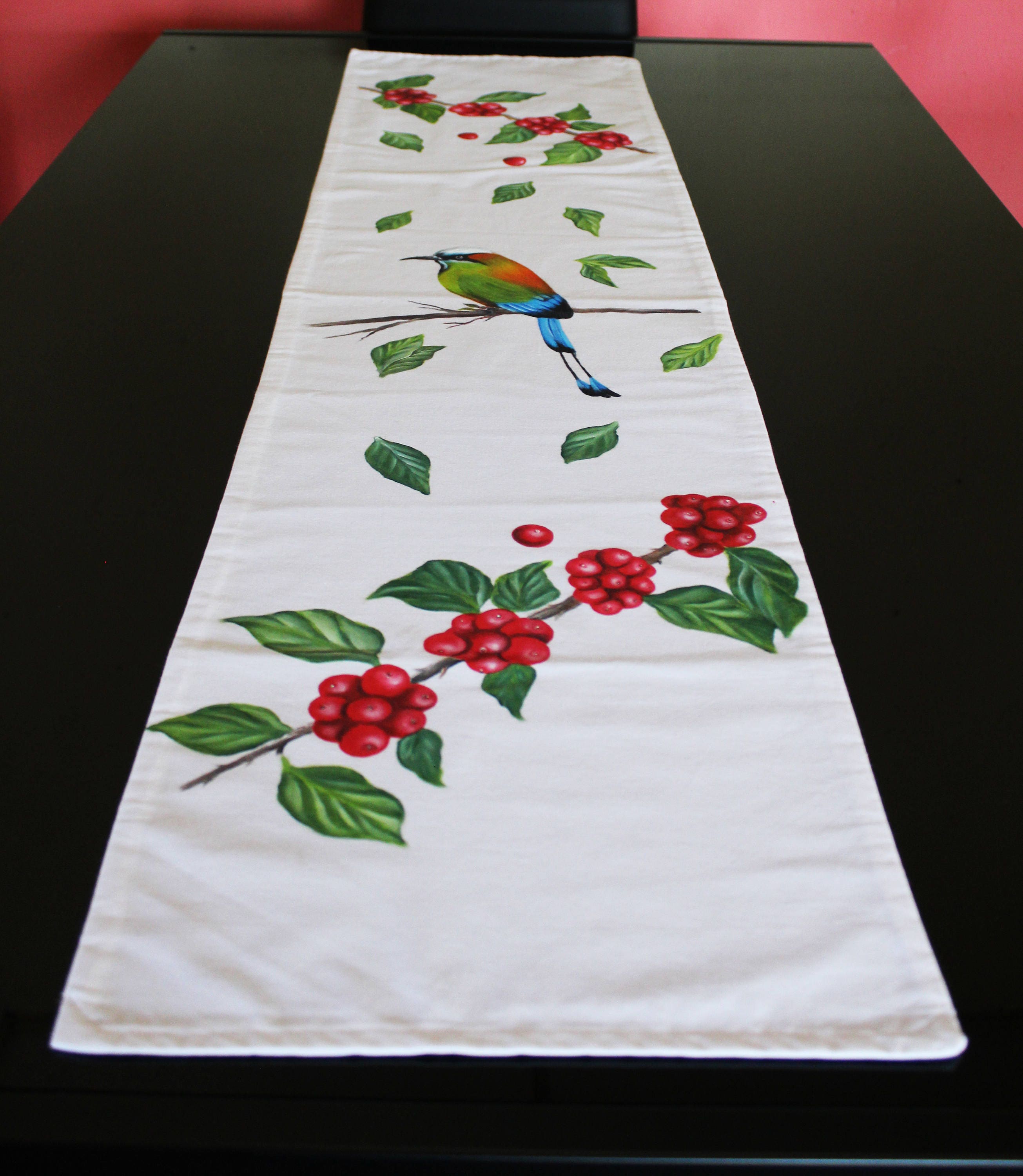 texto Cantina hogar Camino de mesa pintado a mano mantel largo de algodón centro - Etsy España