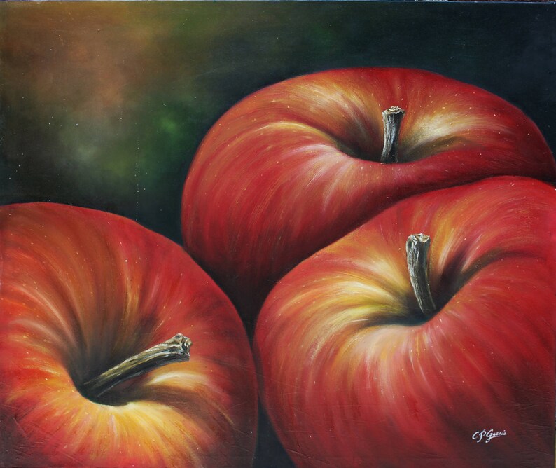 Print Painting Still Life Painting Print Art Apples Wall Art Etsy