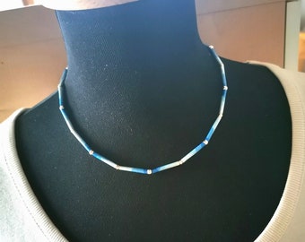 delicate necklace made of coffee capsules turquoise silver recycling Nespresso jewelry sustainable