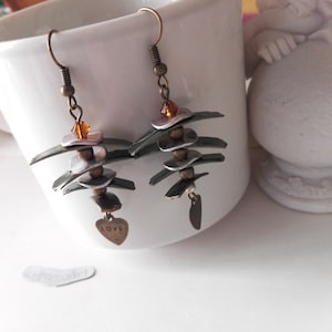 japanische Recycling Ohrringe Fächer Pagoden Ohrringe Nespresso Kaffeekapsel Schmuck 060