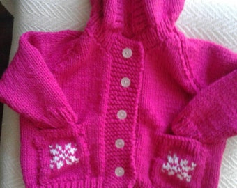 Girls Sweater with Snowflake Pockets.