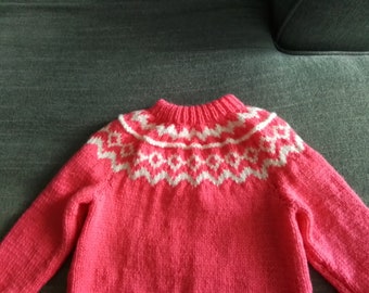 Girls  Nordic Sweater- Color- Coral
