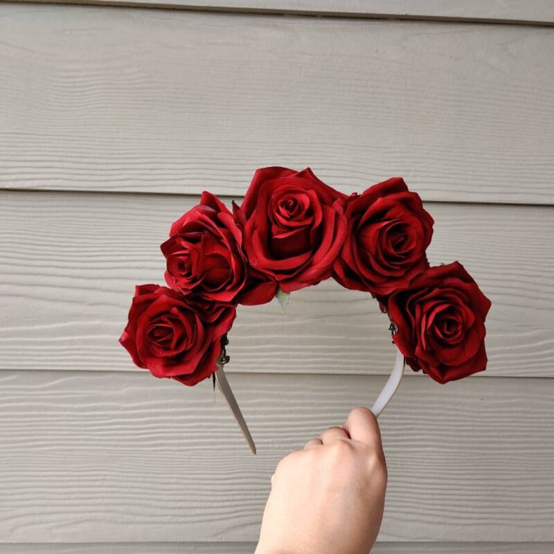 Red Rose Headband - Etsy