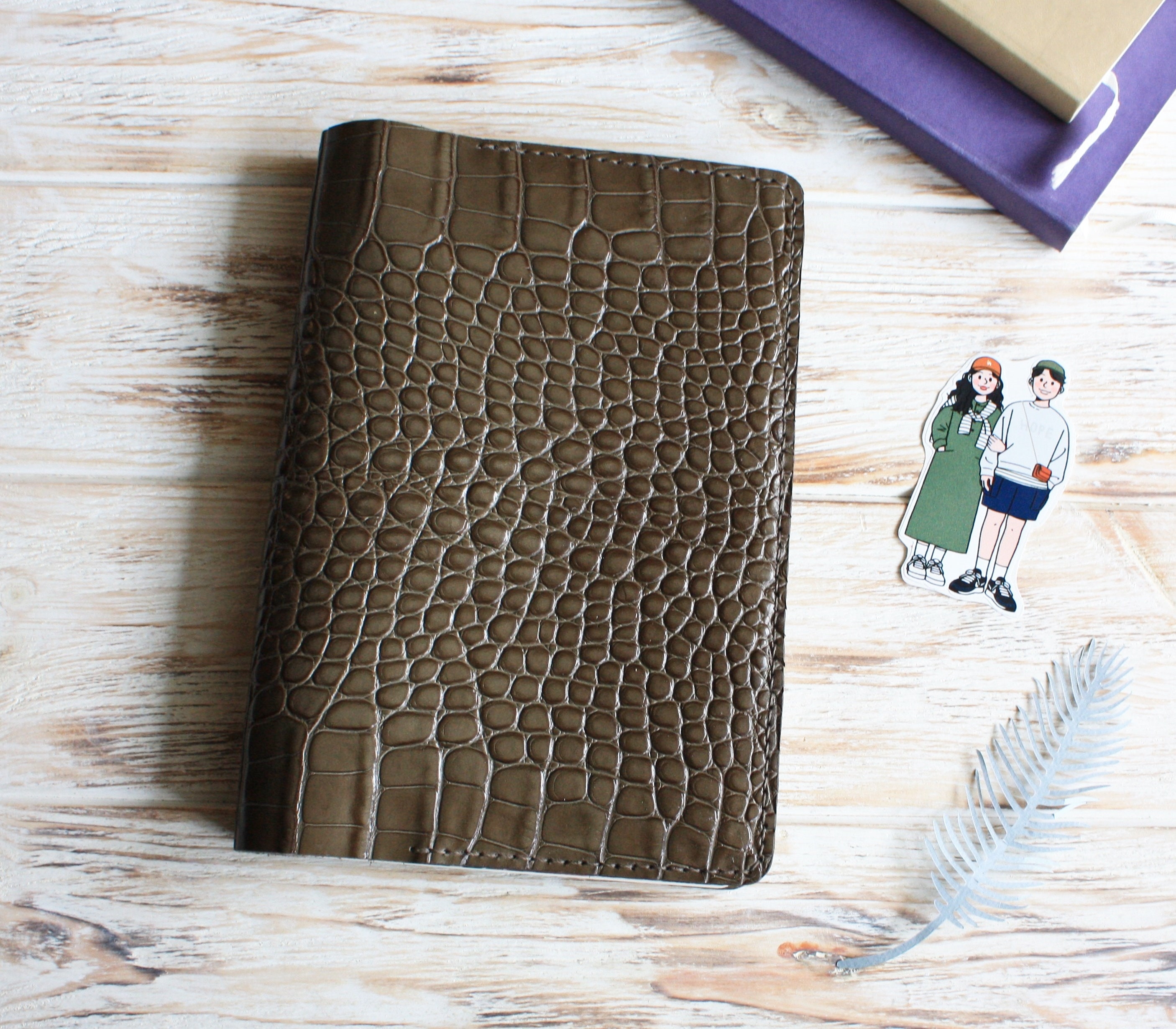Natural Hobonichi Weeks Leather Cover with Interlocking Pen Loops