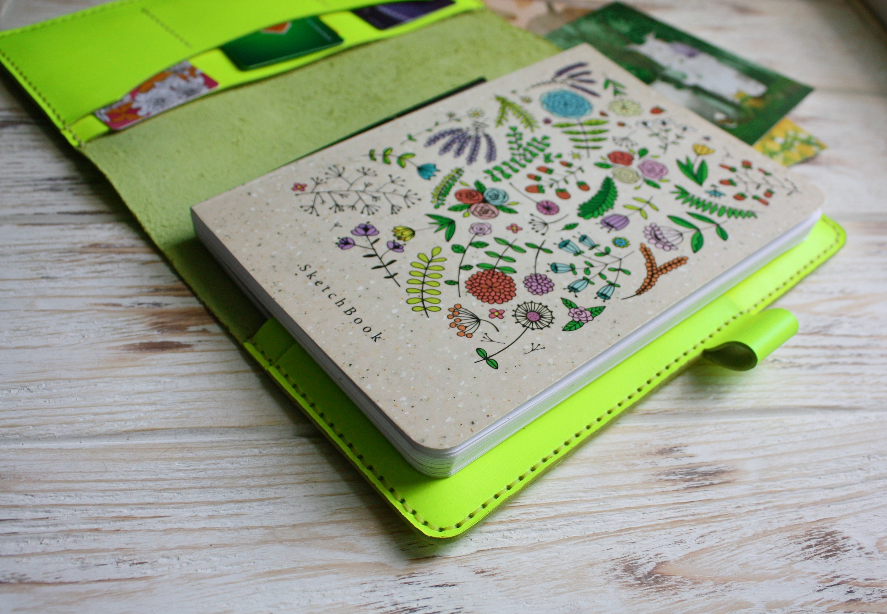 Yellow leather notebook cover / Leuchtturm1917 cover / Planner Etsy