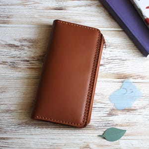 Inserto de agenda A5 de cuero marrón / Inserto de billetera de cuero para cuaderno de viaje / Billetera con inserto de cremallera para Hobonichi Weeks A6 B5 B6 Slim