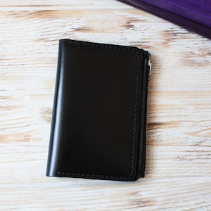 Planificador de billetera de cuero negro / Cuaderno de viaje / Cartera con cremallera para Hobonichi Weeks A6 B6 A5