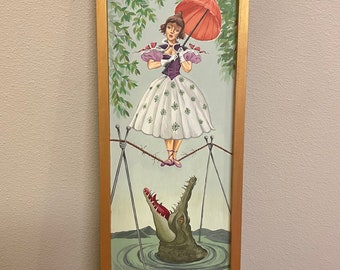 Hand painted Disney’s Haunted Mansion Stretching Room Tightrope Walker Portrait