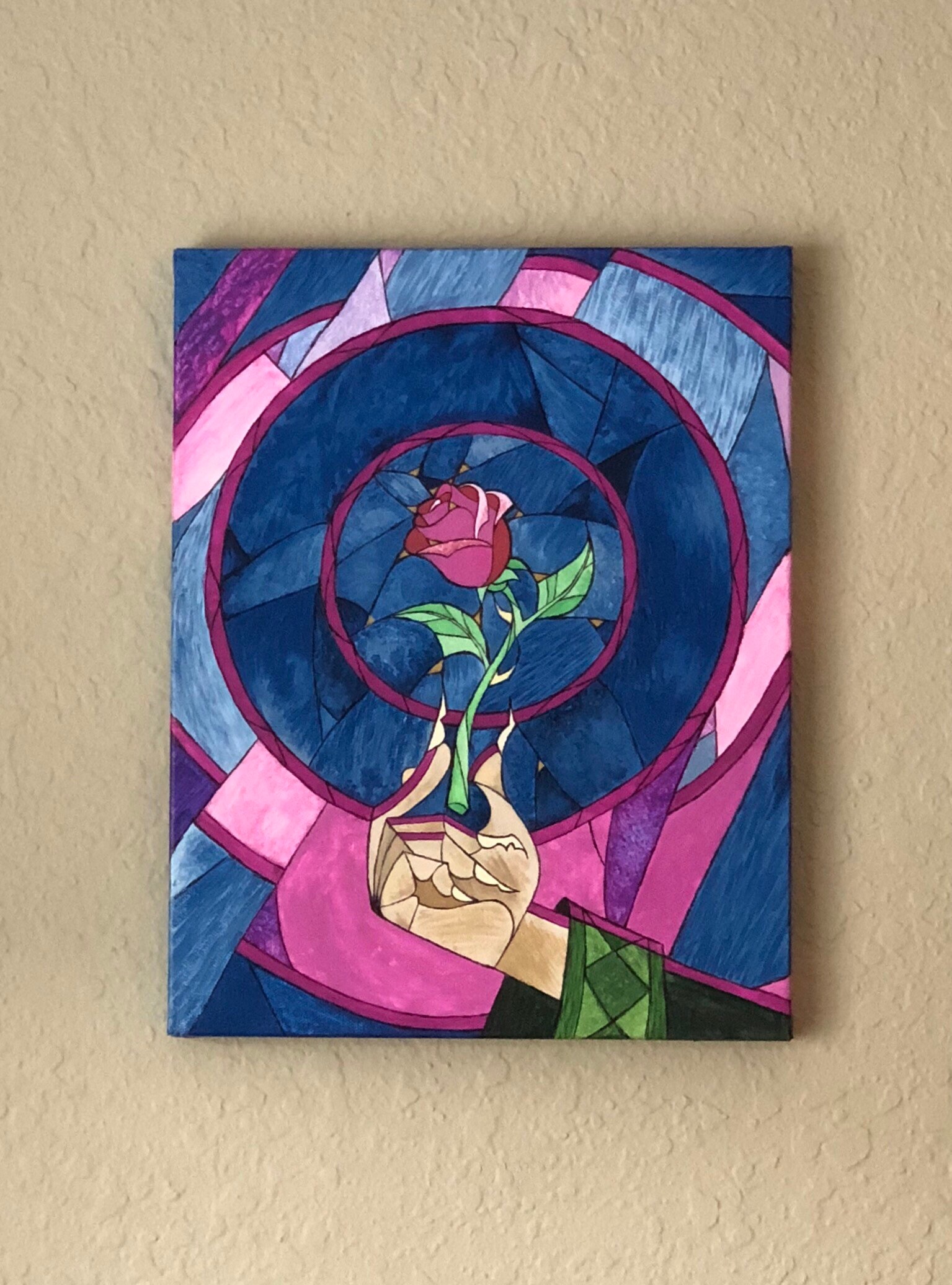 Hand Painted Beauty And The Beast Panel Painting Truly Etsy Singapore