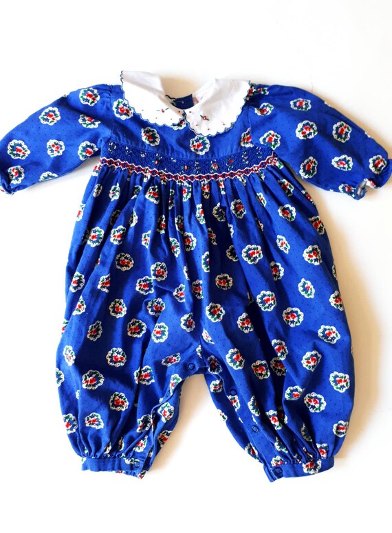 18-month-old 1980 vintage and retro blue with clau