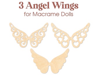 3 Angel Wings Cut Files, Wings for Macrame Dolls, Wings Laser Cut File, Angel Wings SVG, Laser, Cricut, Commercial Use, DIGITAL File