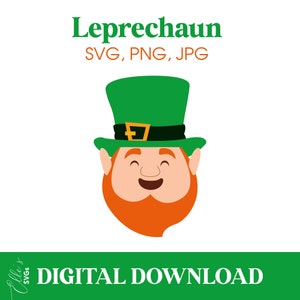 Leprechaun Svg, Cute Leprechaun Cut File, Leprechaun Clipart, St. Patrick, Silhouette, Cricut, Personal and Commercial Use, INSTANT Download