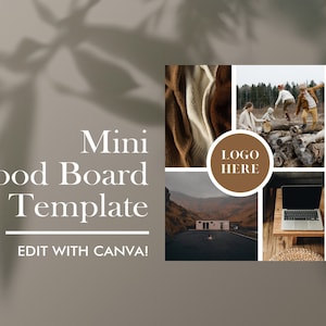 Plantilla de tablero de humor, plantilla de mini tablero de humor, marca, negocios en línea, tablero de marca Canva, plantillas de tablero de humor Canva, diseño, moodboard