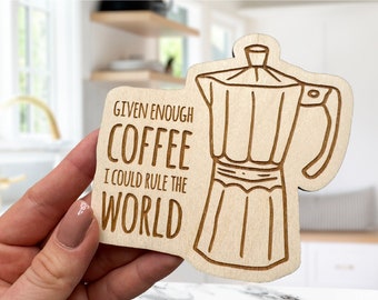 Leuke koffiemagneet, SVG gesneden bestand, houten magneet, koffieliefhebber, laserbestand, Glowforge, koffieliefhebber cadeau, schattige keukenmagneetsjabloon, digitaal