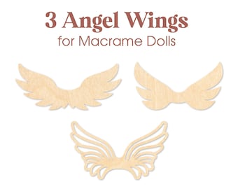 3 Angel Wings Cut Files, Wings for Macrame Dolls, Wings Laser Cut File, Angel Wings SVG, Laser, Cricut, Commercial Use, DIGITAL File