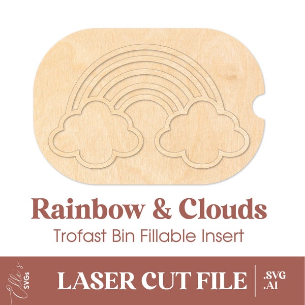 Regenboog invulbaar inzetstuk, Trofast Insert Laser Cut File, Zintuiglijke activiteiten, Trofast Lid, Flisat Insert, svg, ai, Cut Files, Glowforge