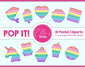 10 Pastel POP IT Cliparts, Pop It Images, Pop It Png, Fidget Toy, Pop It Clipart, Dauphin, Cupcake, Licorne, Pop It, Téléchargement immédiat