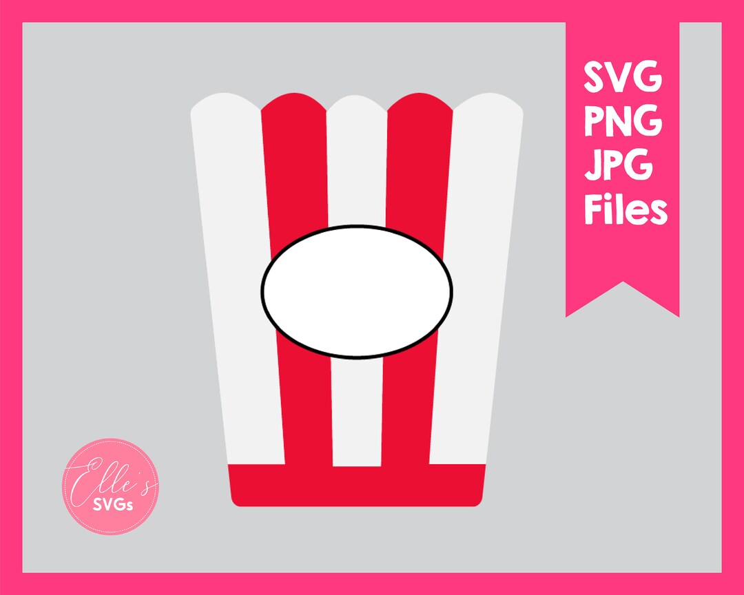 Popcorn Box Svg, Popcorn Box Cut File, Popcorn Box Clipart, Cricut