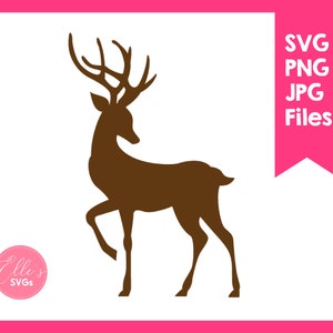 Reindeer Silhouette Svg, Reindeer Cut File, Reindeer SVG, Christmas Clipart, Cricut, Silhouette, Personal & Commercial Use, INSTANT Download