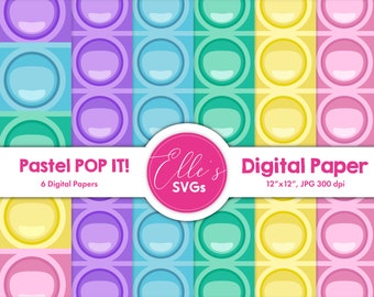 POP IT - Pastel Digital Paper, Popit Digital Paper 6 Designs, Pop It, Fidget Toy, Pop It Clipart, Scrapbooking, Background, Téléchargement instantané
