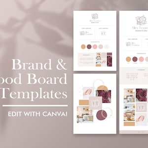 Plantilla de tablero de marca, plantilla de tablero de estado de ánimo, marca, negocios en línea, tablero de marca Canva, plantillas de tablero de estado de ánimo Canva, diseño de logotipo, Moodboard