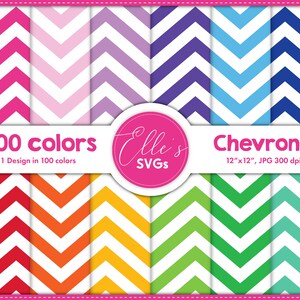 Chevron 100 Colors Digital Paper, Chevron Digital Paper 100 Colors, Scrapbooking, Printable Paper, Background, Instant Download, Pattern