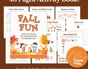 40 pagina's herfstactiviteitenboek afdrukbaar voor kinderen | Werkbladen kleuterschool, kleuterschool, kleuterschool | Thuisonderwijstracering, doolhoven, ik bespion, tellen
