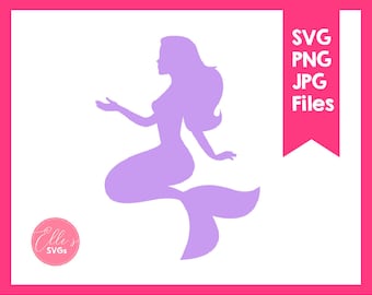 Mermaid Svg, Mermaid Cut File, Mermaid Clipart, Cute Mermaid, Under the Sea, Cricut, Silhouette, Personal & Commercial Use, INSTANT Download