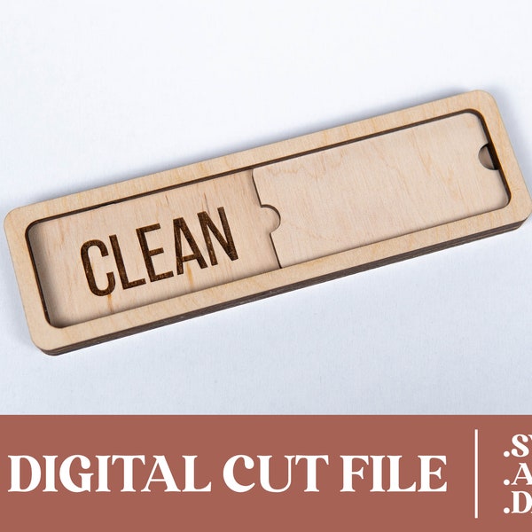 Clean & Dirty Magnet, Laser Cut File, DIGITAL DOWNLOAD File, Dishwasher Magnet Cut File, svg, ai, dxf Cut Files, Glowforge, Wood Laser Files