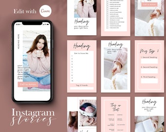 Instagram Story Templates | Instagram Story Canva Template | Canva Template | Premade Instagram Stories Template for Canva | Instagram Posts