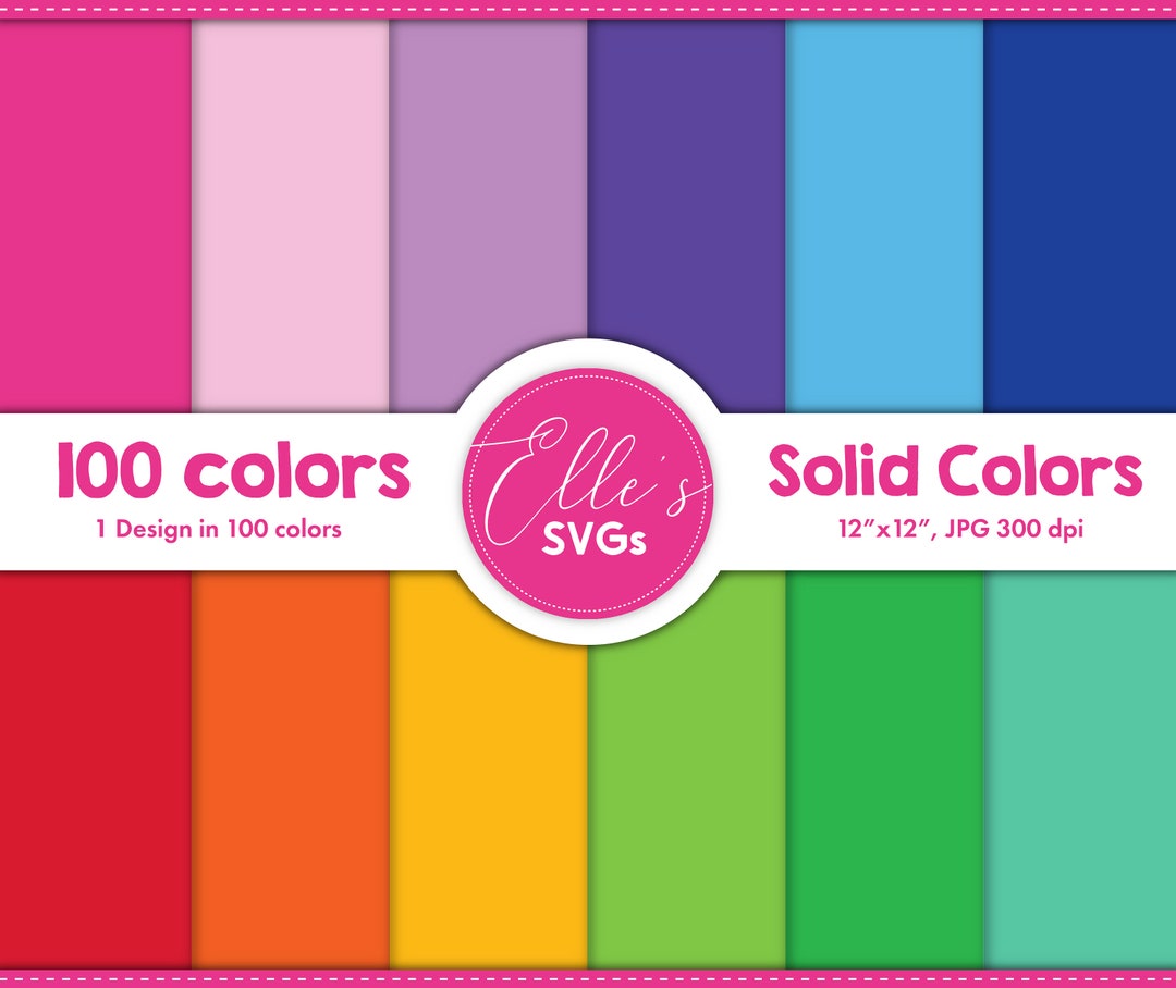 100 Colors Digital Paper, Solid Colors Digital Paper 100 Colors ...