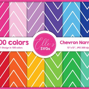 100 Colors Digital Paper, Chevron Digital Paper 100 Colors, Scrapbooking, Printable Paper, Background, Instant Download, Pattern, Geometric