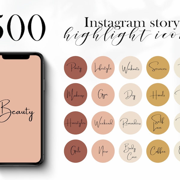 500 Instagram Story Highlight Icons, Handwritten Highlight Covers, Words, Story Covers, Instagram Highlights, Text Icons, Blush, Natural