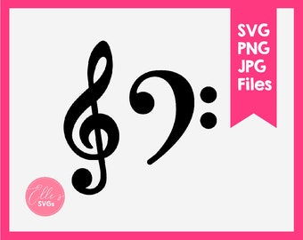 Music Clefs Svg, G Clef Cut File, Music Clipart, Bass Clef, G Clef SVG, Cricut, Silhouette, Personal & Commercial Use, INSTANT Download