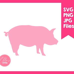 Pig Svg, Pig Cut File, Pig Clipart, Farm Animals, Cricut, Pig, Silhouette, Personal & Commercial Use, INSTANT Download, Cute Animals Clipart