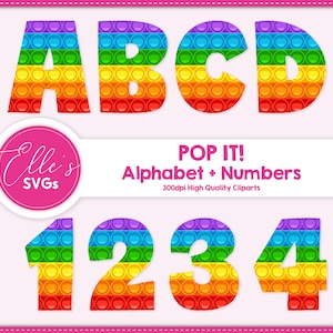 POP IT Alfabeto + Numeri Cliparts, Pop It Letters, Pop It Numbers, Fidget Toy, Pop It Clipart, Scrapbooking, Sfondo, Download istantaneo