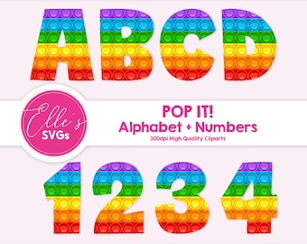 POP IT Alphabet + Numbers Cliparts, Pop It Letters, Pop It Numbers, Fidget Toy, Pop It Clipart, Scrapbooking, Background, Instant Download