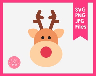 Söt ren Svg, renklippsfil, ren SVG, jul Clipart, Cricut, silhuett, personlig och kommersiell användning, direkt nedladdning, jul