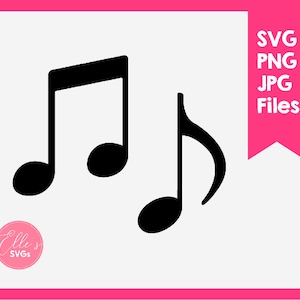 Muzieknoten Svg, Muzieknoten Cut File, Muziek Clipart, Muziek notities SVG, Cricut, Silhouet, Persoonlijk en commercieel gebruik, INSTANT Download, Notitie