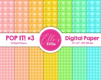 POP IT Digital Paper #3, Popit Digital Paper 14 Designs, Pop It, Fidget Toy, Pop It Clipart, Scrapbooking, Background, Téléchargement instantané
